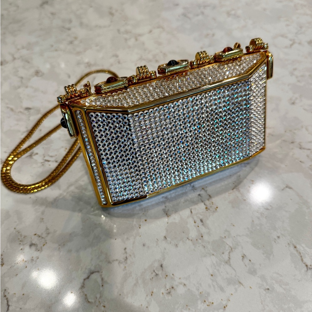 Rhinestone Crystal Clutch Bag with hidden strap